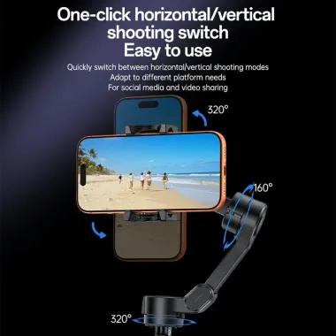 Stabilisateur smartphone Gimbal 3 axes Bluetooth trépied AI tracking n