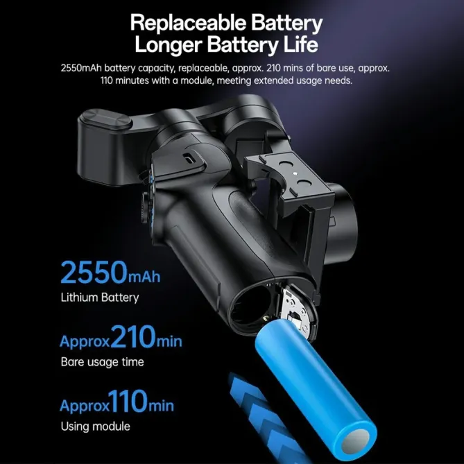 Stabilisateur smartphone Gimbal 3 axes Bluetooth trépied AI tracking n