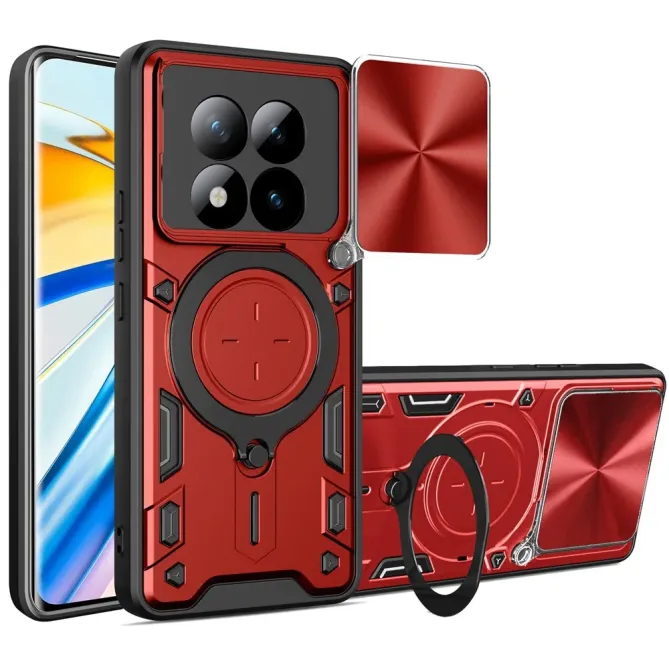 Coque Xiaomi Redmi Note 15 Pro 5G avec Support Rotatif Cache Lentilles
