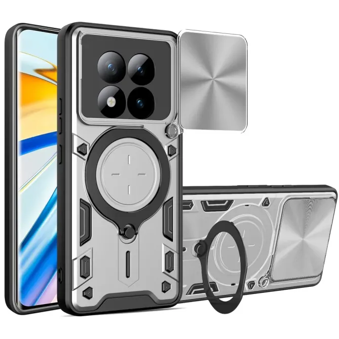 Coque Xiaomi Redmi Note 15 Pro 5G avec Support Rotatif Cache Lentilles