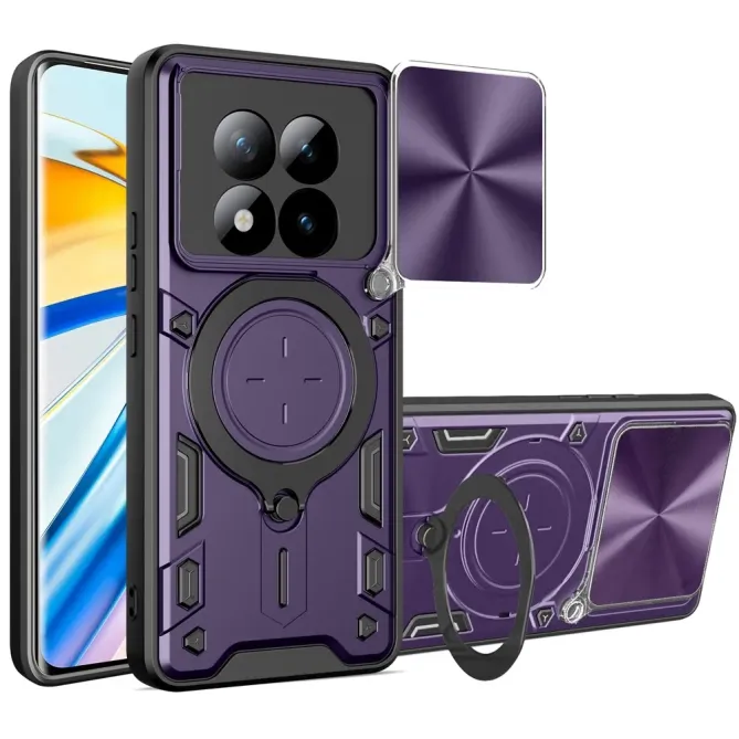 Coque Xiaomi Redmi Note 15 Pro 5G avec Support Rotatif Cache Lentilles