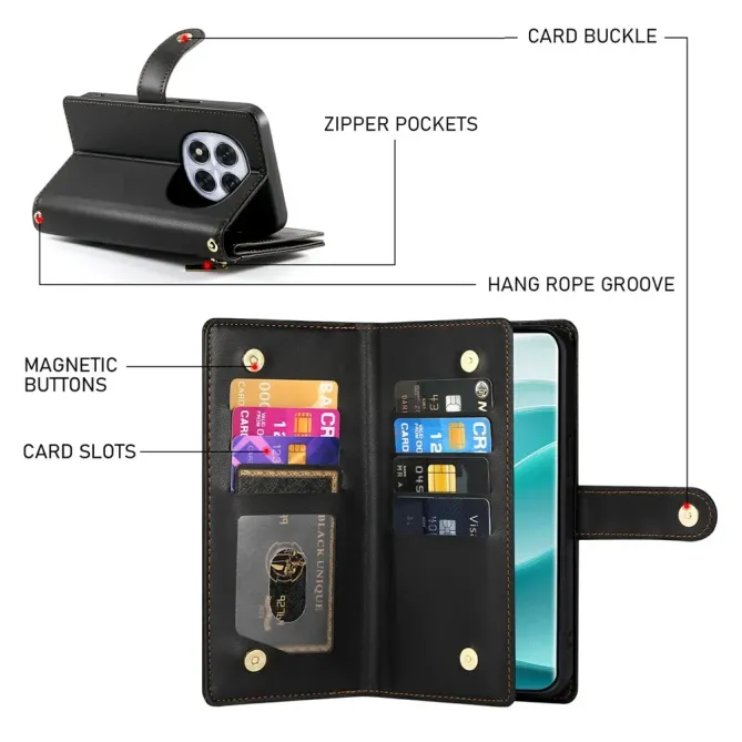 Housse Xiaomi Redmi Note 15 Pro 5G avec Bandoulière et Zip