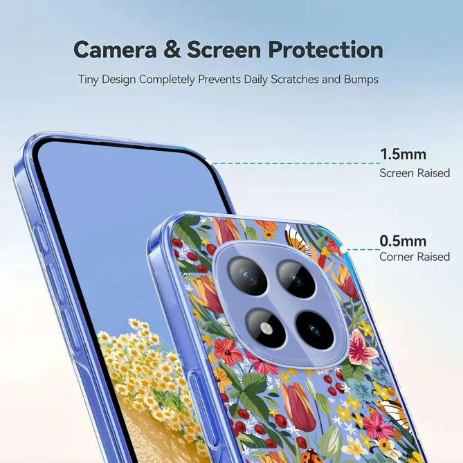 Coque Xiaomi Redmi Note 15 Pro 5G prairie fleurie
