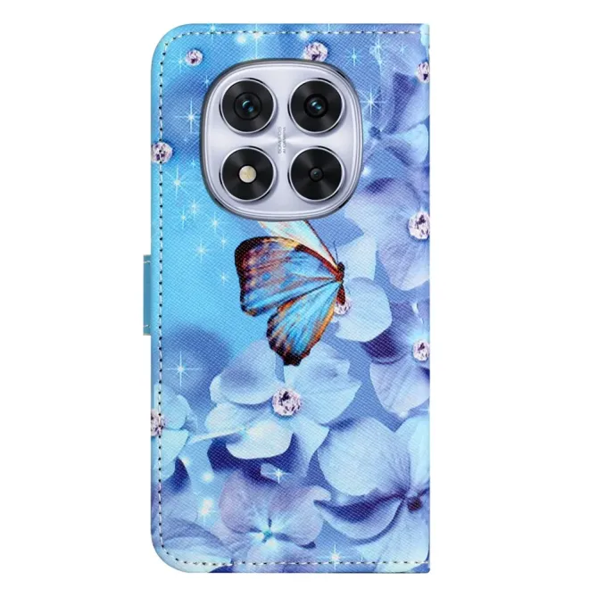 Housse Xiaomi Redmi Note 15 Pro 5G Papillon et fleurs bleues