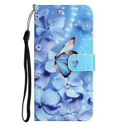Housse Xiaomi Redmi Note 15 Pro 5G Papillon et fleurs bleues