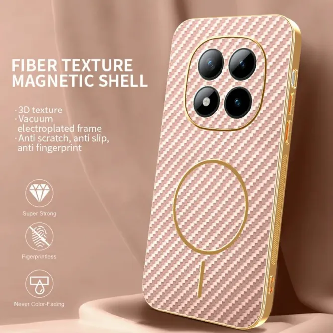 Coque Xiaomi Redmi Note 15 Pro 5G Texture Carbone Magnétique