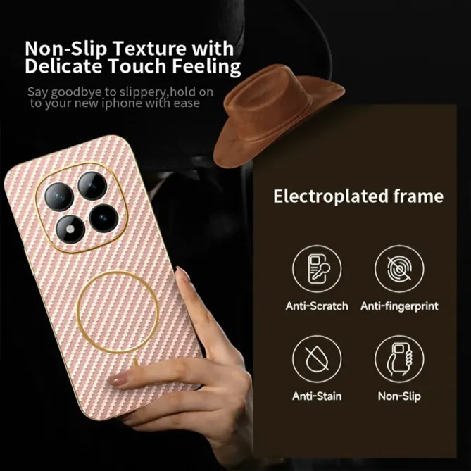 Coque Xiaomi Redmi Note 15 Pro 5G Texture Carbone Magnétique