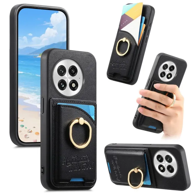 Coque OnePlus 13 Porte-Cartes Anneau Strass