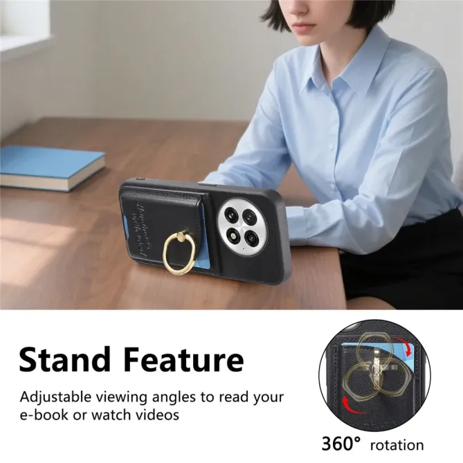 Coque OnePlus 13 Porte-Cartes Anneau Strass