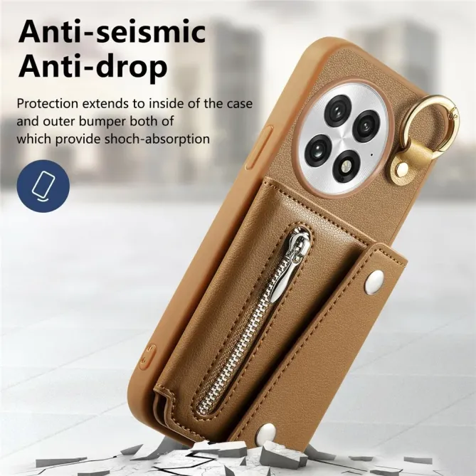 Coque OnePlus 13 Cuir Porte-Cartes Anneau D