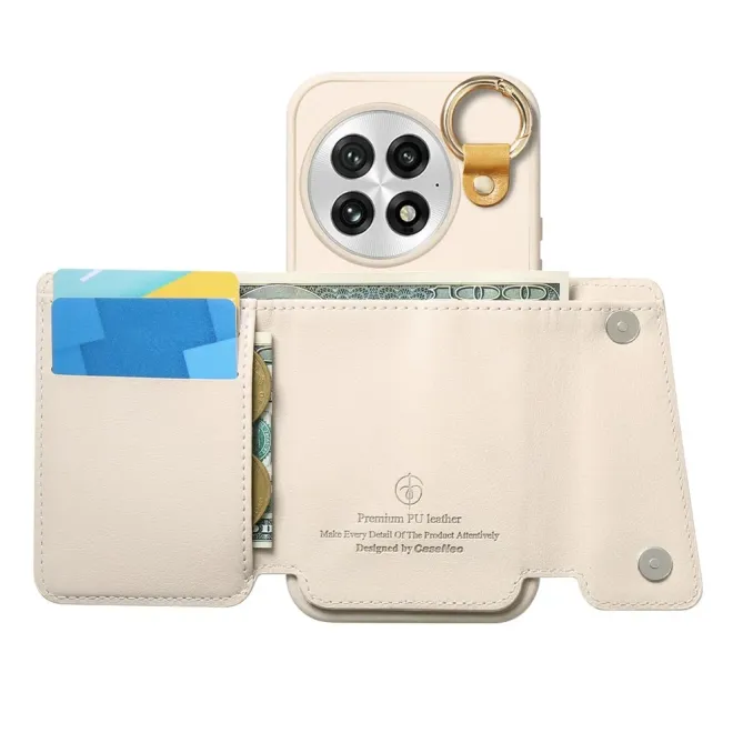 Coque OnePlus 13 Cuir Porte-Cartes Anneau D