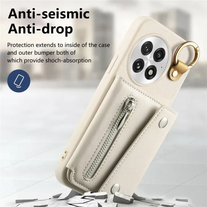 Coque OnePlus 13 Cuir Porte-Cartes Anneau D