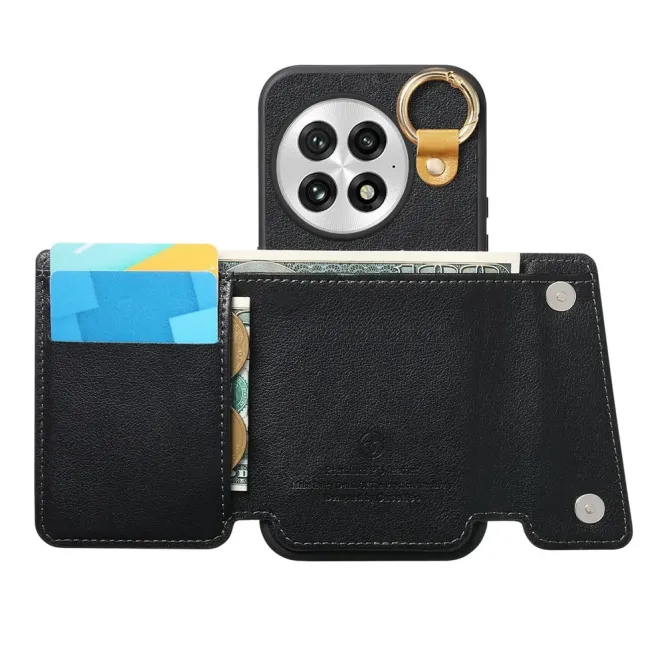 Coque OnePlus 13 Cuir Porte-Cartes Anneau D