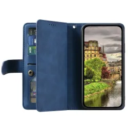 Housse Xiaomi Redmi Note 15 Pro 4G Multifonction Zippé Bleu marine - photo 7