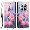 Housse Xiaomi Redmi Note 15 Pro 4G, design papillon et fleurs