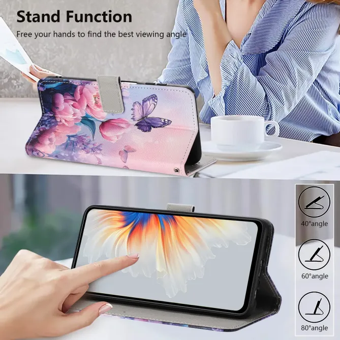 Housse Xiaomi Redmi Note 15 Pro 4G, design papillon et fleurs