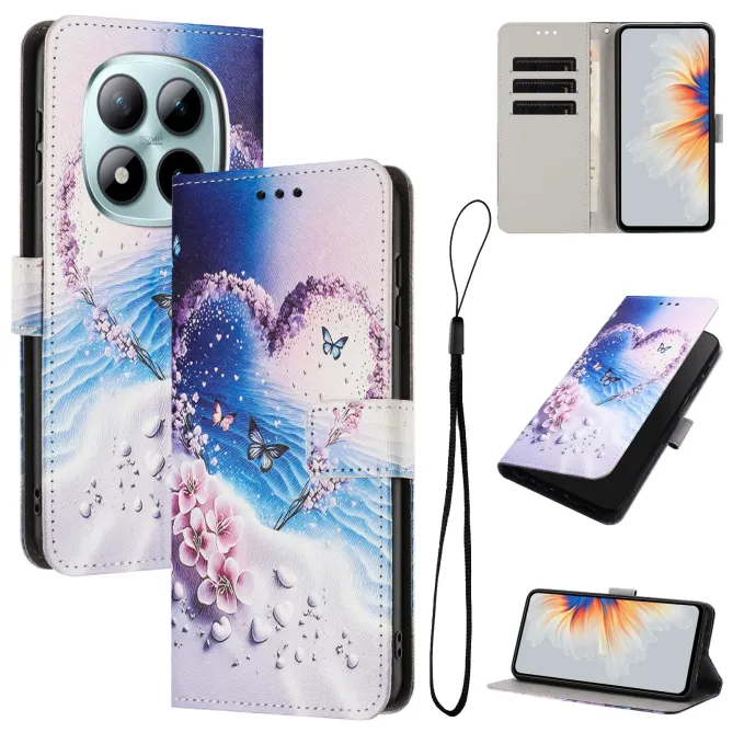 Housse Xiaomi Redmi Note 15 Pro 4G, illustration cœur et papillons