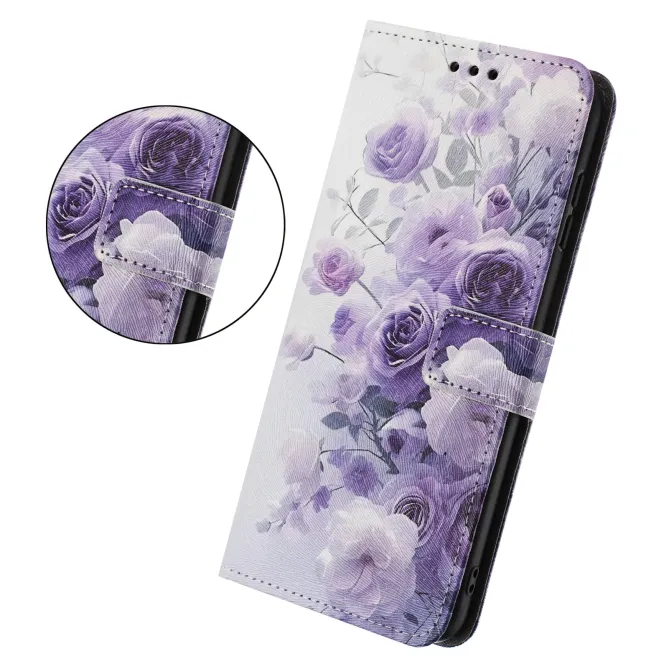 Housse Xiaomi Redmi Note 15 Pro 4G, fleurs en dégradé violet