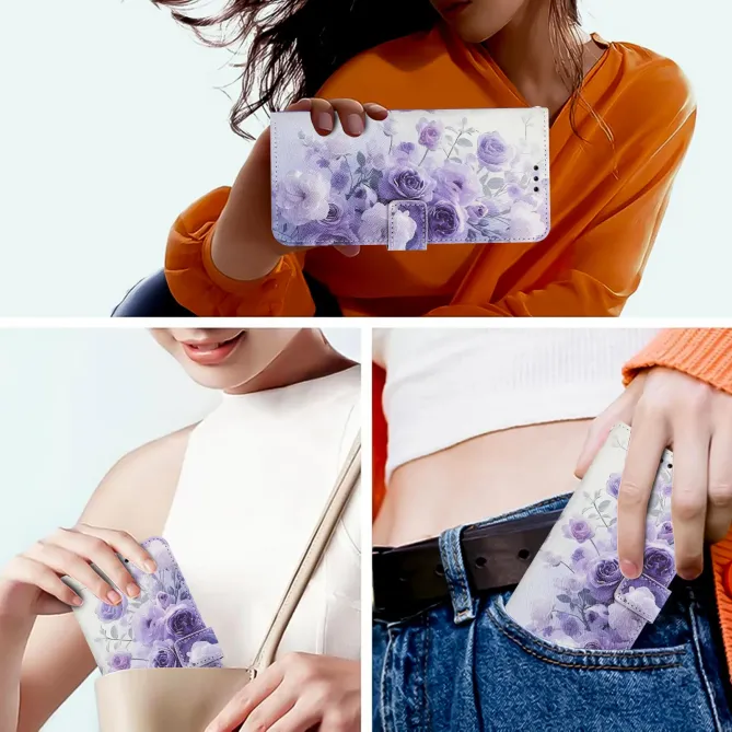 Housse Xiaomi Redmi Note 15 Pro 4G, fleurs en dégradé violet