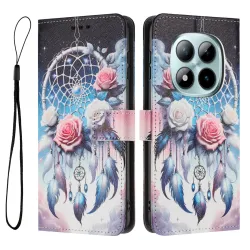 Housse Xiaomi Redmi Note 15 Pro 4G, attrape-rêves et roses