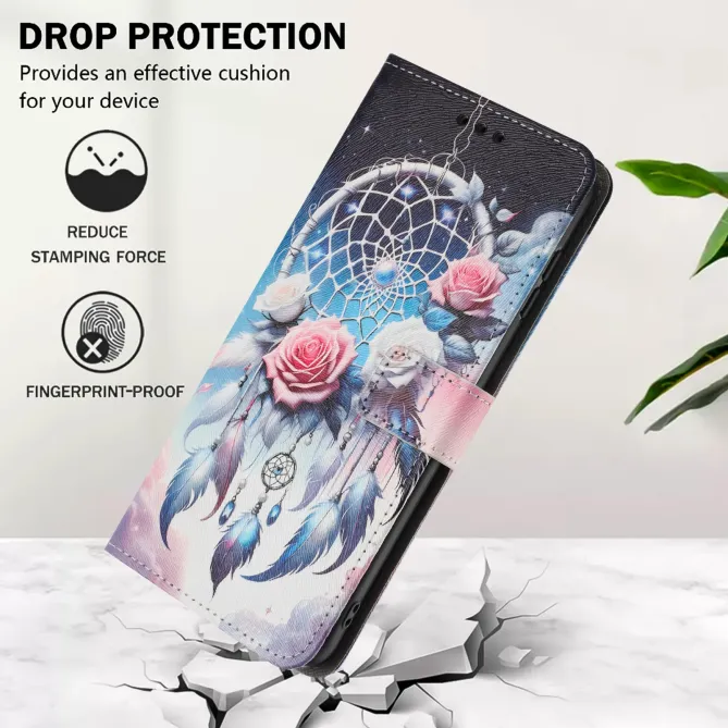 Housse Xiaomi Redmi Note 15 Pro 4G, attrape-rêves et roses