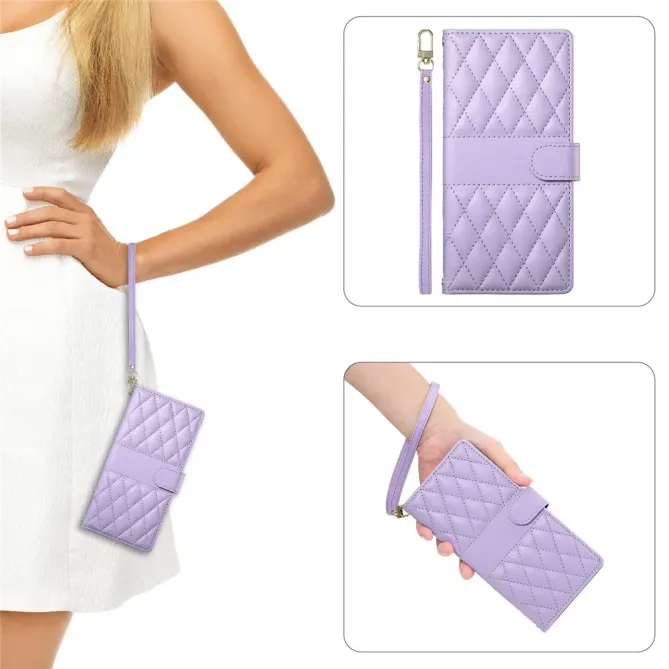 Housse Xiaomi Redmi Note 15 Pro 4G Portefeuille Losanges avec Bandouli