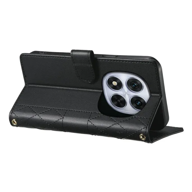 Housse Xiaomi Redmi Note 15 Pro 4G Portefeuille Losanges avec Bandouli