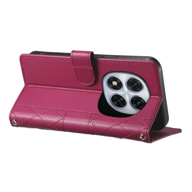 Housse Xiaomi Redmi Note 15 Pro 4G Portefeuille Losanges avec Bandouli