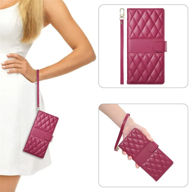 Housse Xiaomi Redmi Note 15 Pro 4G Portefeuille Losanges avec Bandouli