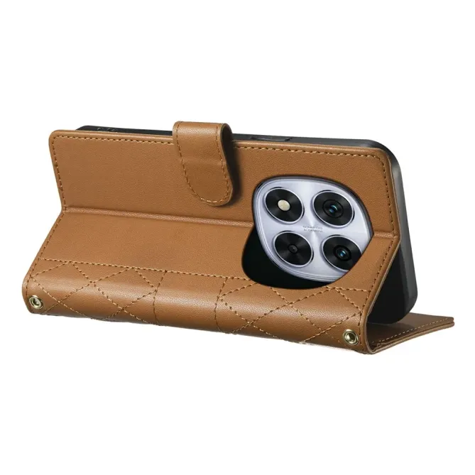 Housse Xiaomi Redmi Note 15 Pro 4G Portefeuille Losanges avec Bandouli