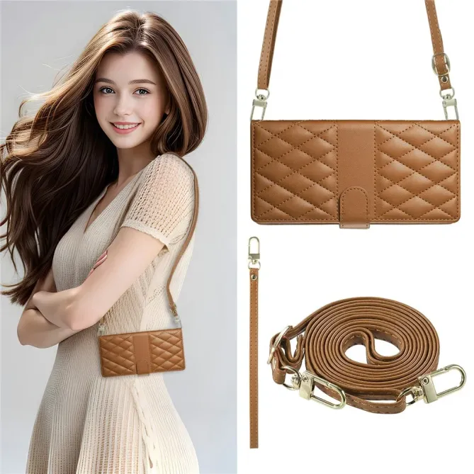 Housse Xiaomi Redmi Note 15 Pro 4G Portefeuille Losanges avec Bandouli