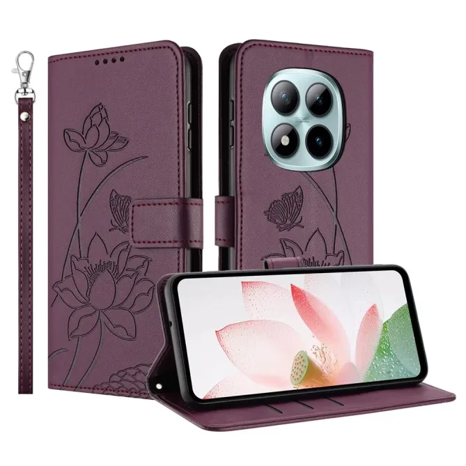 Housse Xiaomi Redmi Note 15 Pro 4G Fleur de Lotus avec Dragonne