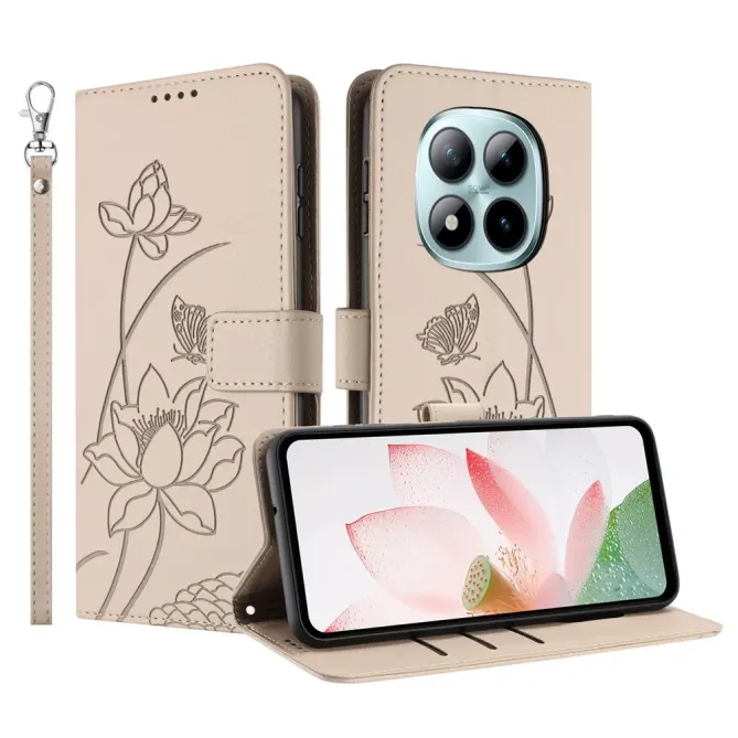 Housse Xiaomi Redmi Note 15 Pro 4G Fleur de Lotus avec Dragonne