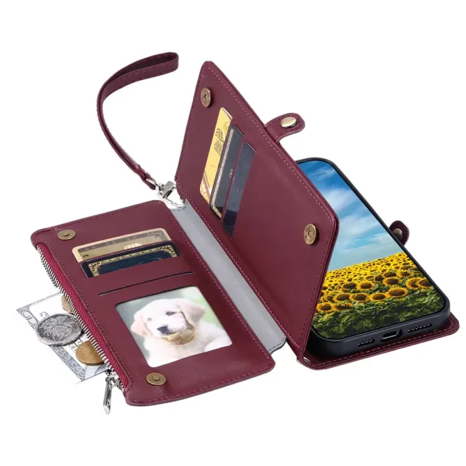 Housse Xiaomi Redmi Note 15 Pro 4G Portefeuille Zipper 8 emplacements