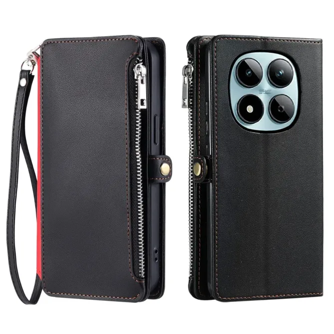 Housse Xiaomi Redmi Note 15 Pro 4G Portefeuille Zipper 8 emplacements