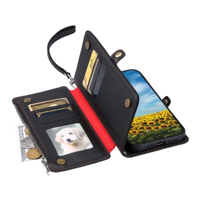 Housse Xiaomi Redmi Note 15 Pro 4G Portefeuille Zipper 8 emplacements