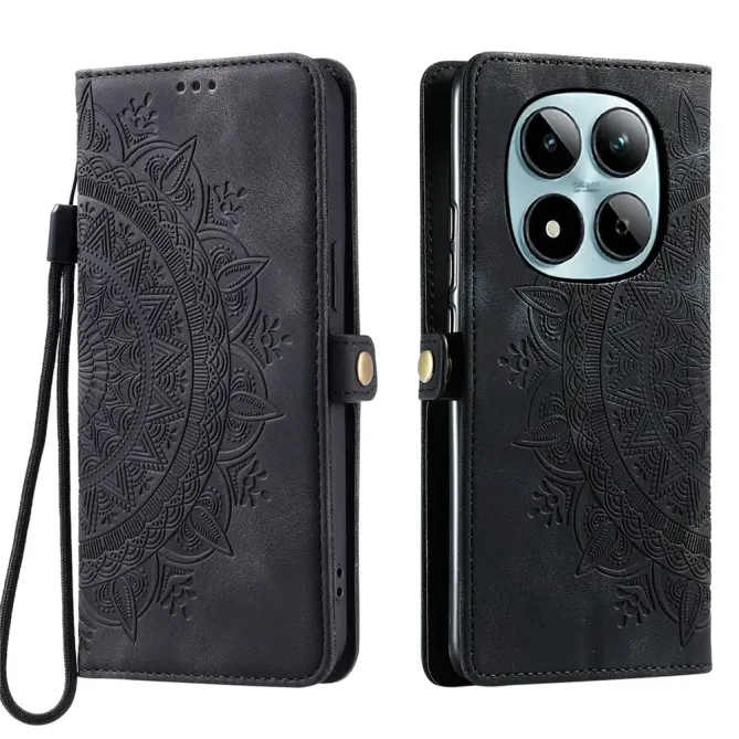 Housse Xiaomi Redmi Note 15 Pro 4G Mandala Rétro avec Dragonne