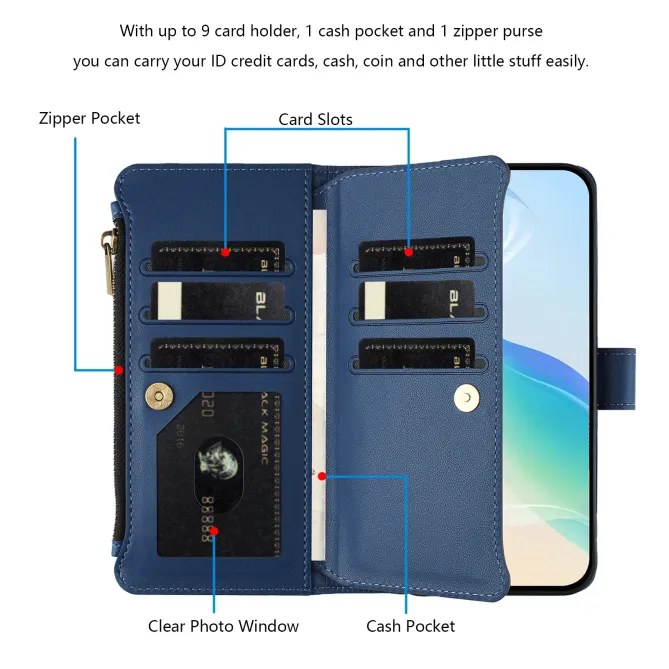Housse Xiaomi Redmi Note 15 Pro 4G Portefeuille 9 Cartes et Zip
