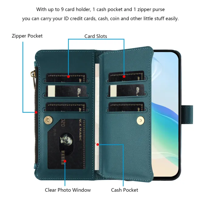 Housse Xiaomi Redmi Note 15 Pro 4G Portefeuille 9 Cartes et Zip