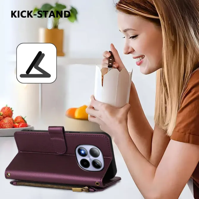 Housse Xiaomi Redmi Note 15 Pro 4G Papillons Fleurs Zip Porte-Cartes D