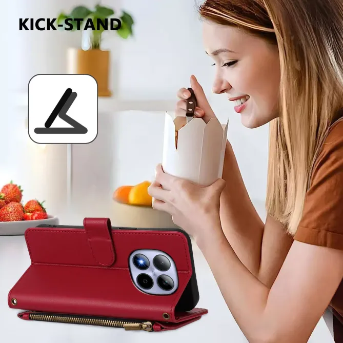 Housse Xiaomi Redmi Note 15 Pro 4G Papillons Fleurs Zip Porte-Cartes D