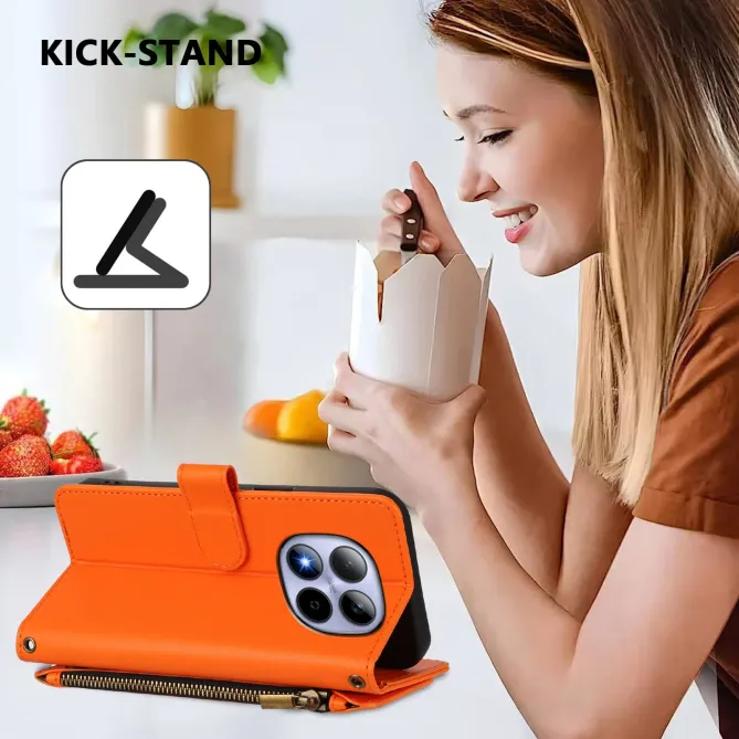 Housse Xiaomi Redmi Note 15 Pro 4G Papillons Fleurs Zip Porte-Cartes D