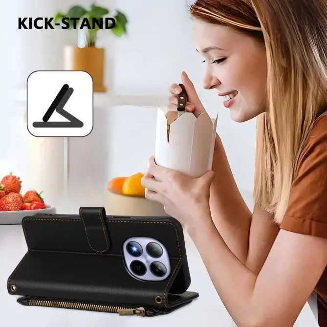 Housse Xiaomi Redmi Note 15 Pro 4G Papillons Fleurs Zip Porte-Cartes D