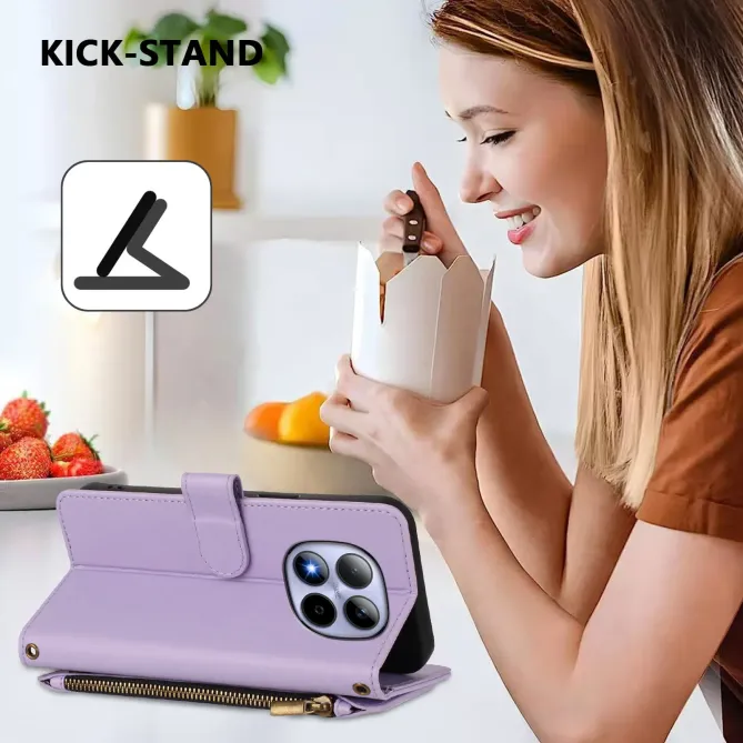 Housse Xiaomi Redmi Note 15 Pro 4G Papillons Fleurs Zip Porte-Cartes D