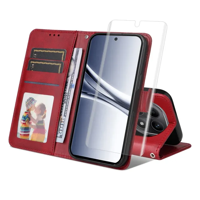 Housse Xiaomi Redmi Note 15 Pro 4G Portefeuille avec Verre Trempé
