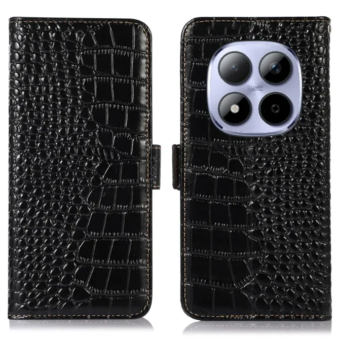 Housse Xiaomi Redmi Note 15 Pro 4G cuir véritable aspect croco