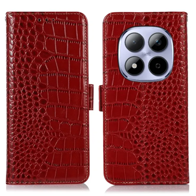 Housse Xiaomi Redmi Note 15 Pro 4G cuir véritable aspect croco
