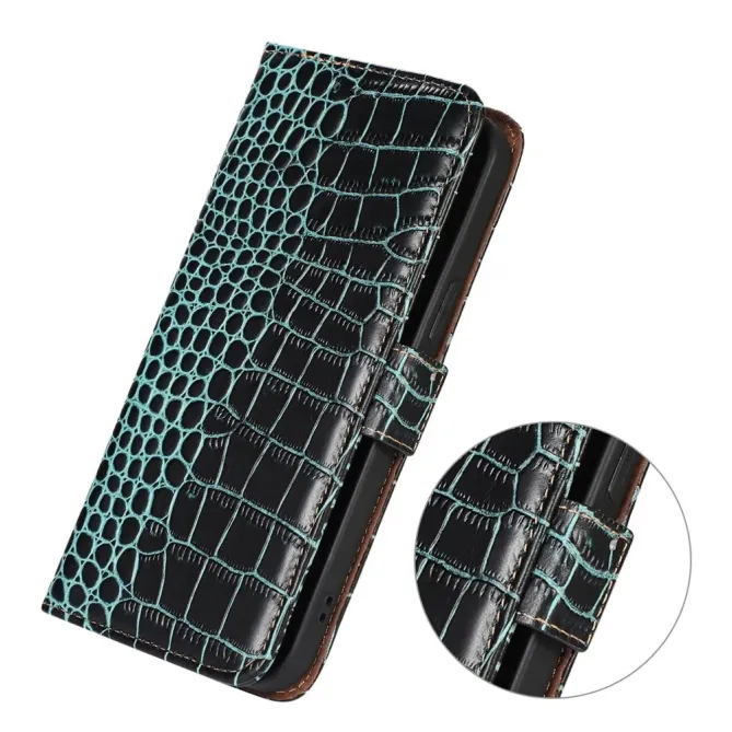 Housse Xiaomi Redmi Note 15 Pro 4G cuir véritable aspect croco