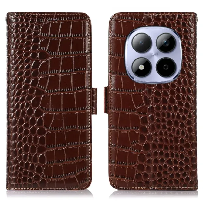 Housse Xiaomi Redmi Note 15 Pro 4G cuir véritable aspect croco