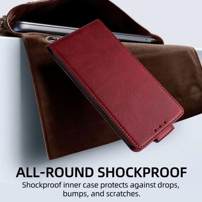 Housse à clapet vertical iPhone 17 Pro Simili Cuir avec Bandoulière et